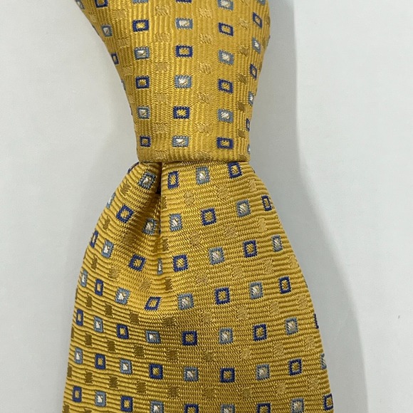Tommy Hilfiger Other - Tommy Hilfiger Men's 100% Silk Tie Masters Micro Yellow/Blue/White Vintage‎ NWT